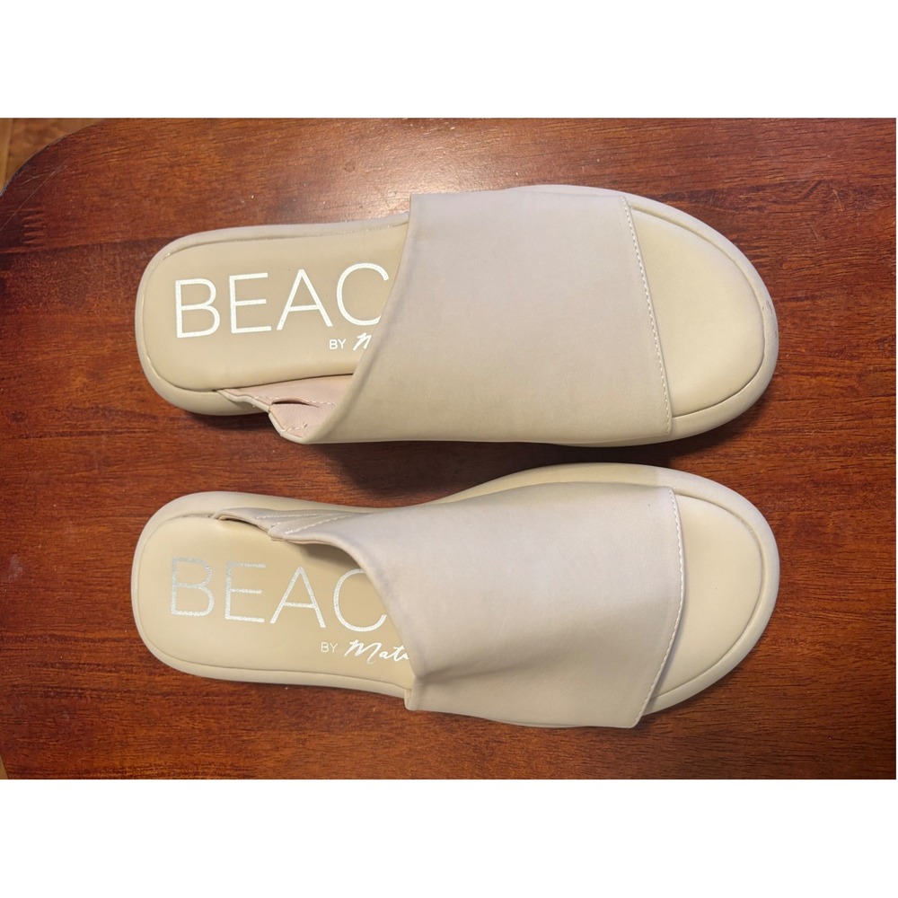 Beach by Matisse Lotus Cream Slide Sandals Womens 7M Minimalist Neutral Slip On